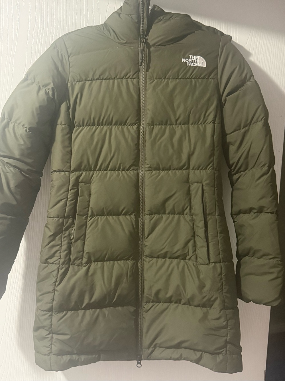 The North Face Quilted Olive Green Puffer Jacket